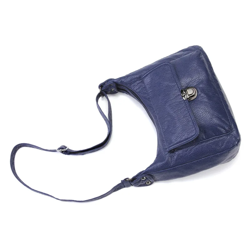 Annmouler Новая модная женская сумка через плечо из искусственной кожи мягкая моющаяся сумка через плечо для девочек большие карманы сумка-мессенджер кошелек
