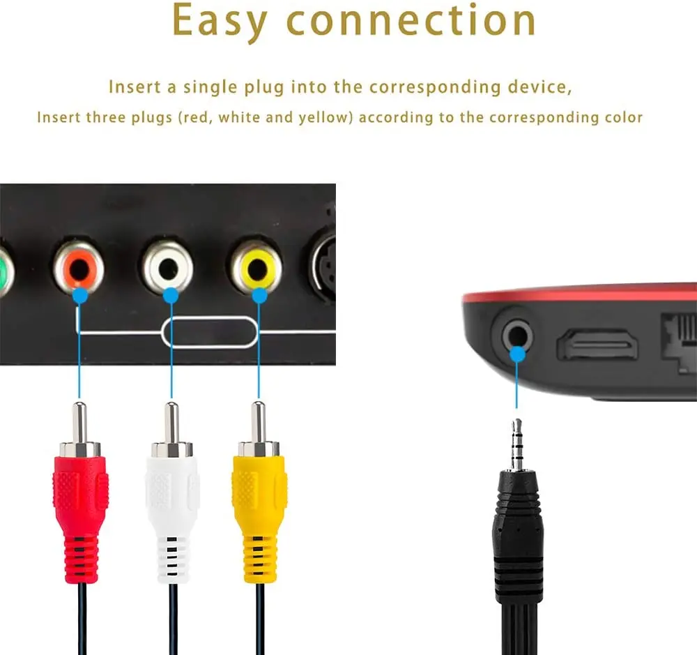 RCA ׷    AUX ̺, AV   ̺, 1/8 ġ TRRS, 10FT, 3.5mm-3 RCA  ÷, 3.5mm-RCA ķڴ