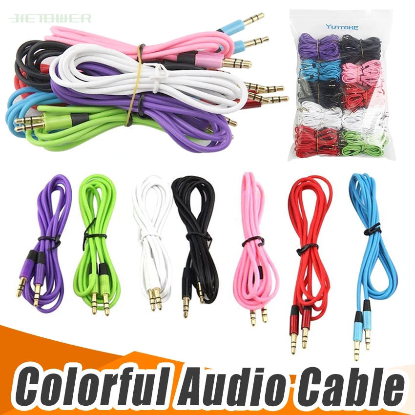 Audio Cable 3 5mm Aux Headphone Cable Male to Male Audio Cable Line For Car iPhone MP3 MP4 Headphone Speaker 500PCS LOT
