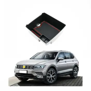 

RUIYA Car Armrest Storage Box For Tiguan 2th 2016 2017 2018 2019 Center Control Storage Box Auto Interior Accessories Red