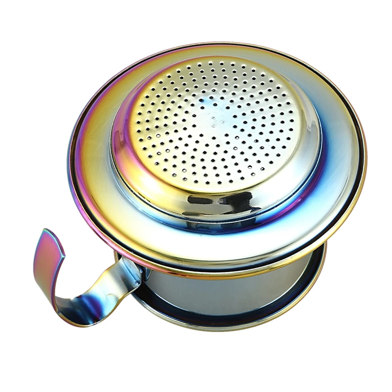 Stainless Steel Vietnamese Coffee Filter Set Best Coffee Dripper for Family/Kitchen/Office/Outdoor Fantasy Color