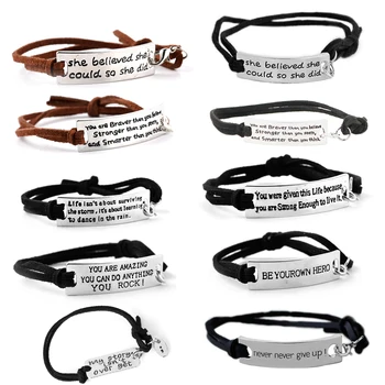 

My story isn't over yet Bracelets Women never never give up Rope velvet Chain Inspire Bracelet be your own hero bangle drop ship