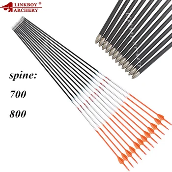 

Linkboy Archery Carbon Arrows ID4.2mm SP700 800 1000 Arrow Pin Nock 1.75inch Plastic Vanes Recurve Bow Shooting Accessory 12PCS