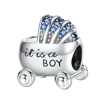 

Boy Baby Carriage Troll Charms Silver 925 Fit Authentic Europe Bracelet Berloques Jewelry For Carlo Biagi ,Zable Bracelet gift