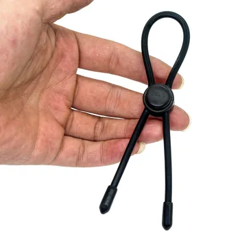 Silicone comfortable adjustable pull delay ring lock thin ring lock string to attract penis ring men's sex products 5