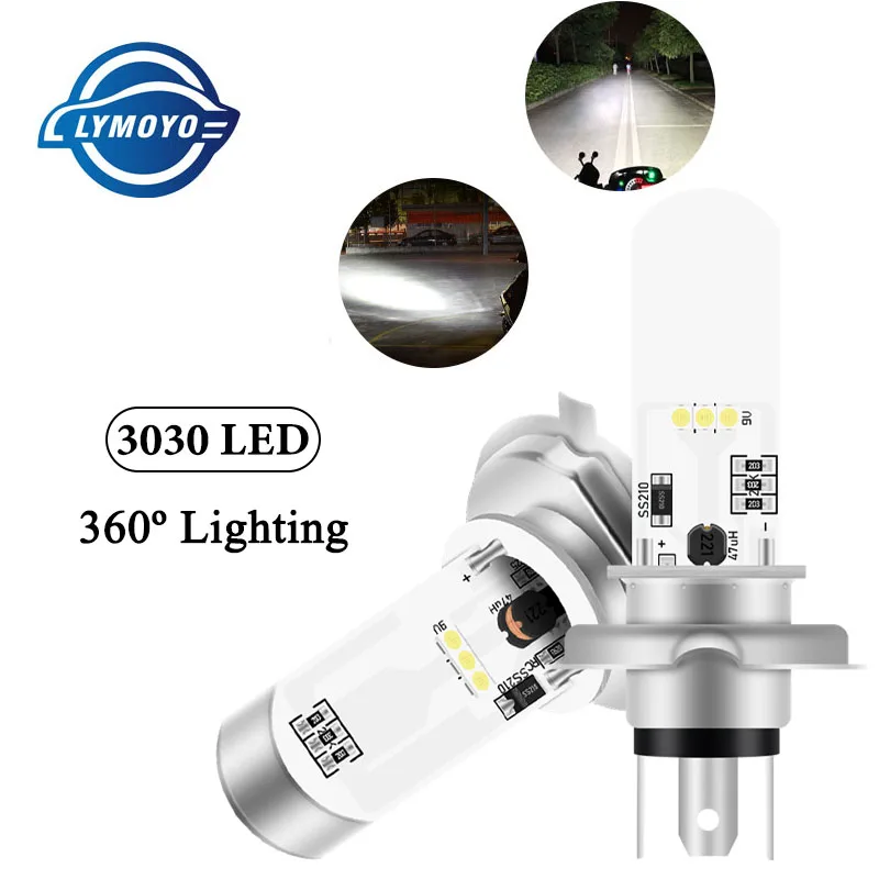 Moto Super Bright H4 Ba20D P15D Led Faro Blub 3030 Smd Moto Light Led Chips Scooter Access(Motobike Lampada Frontale A Led