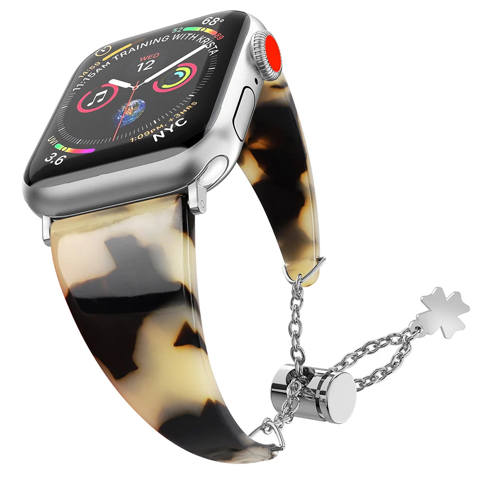 Легкий полимерный браслет ремешок для Apple Watch 40 мм 44 мм 38 мм 42 мм ремешок для iWatch серии 5 4 3 Регулируемый ювелирный браслет