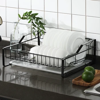 

Lechef's Single-storey 304 Stainless Steel Large Bowl And Dish Rack Kitchen Receives Shelf, Drainage Rack