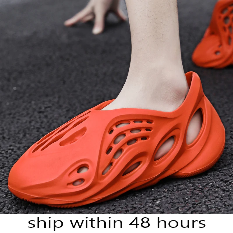 

35~46 Designer Kanye West Men fashion Women Foam runner summer men's slide casual slippers beach shoes eva male injection shoes