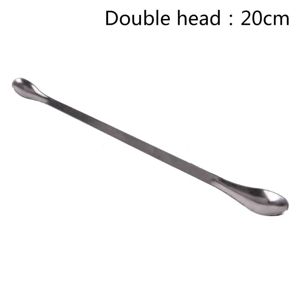 MASUNN Set 3 Cucchiai In Acciaio Inox Per Laboratorio | 22 Cm | Forma: Pala Curva, Pala Tagliente E Ago Tagliente