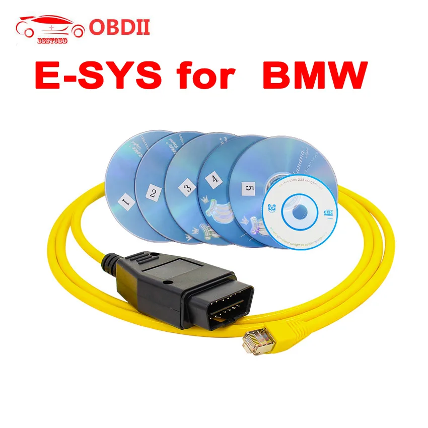 E-SYS для BMW F-series ICOM OBD2 кодирующий диагностический кабель Ethernet к OBD ESYS данные OBDII E-SYS кодирование скрытый инструмент ENET данных