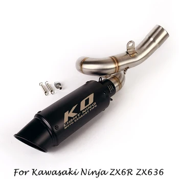 For Kawasaki Ninja ZX6R ZX636 2009-2020 Motorcycle Exhaust Muffler Vent Tube Mid Link Connect Pipe Set System