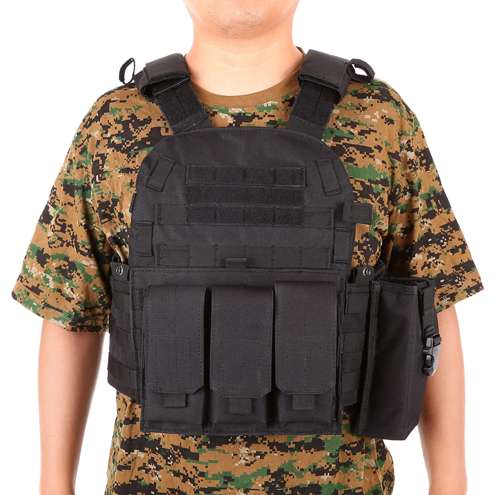 Outdoor Training Tactic Vest Body Armor Adjustable Combat Vest Molle Plate Carrierr Vest CS Protective Vest Gear