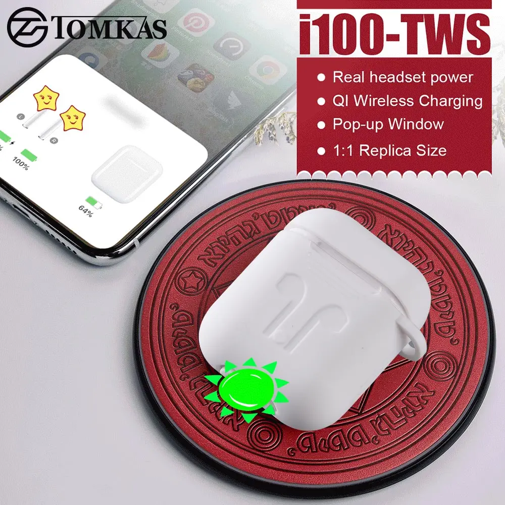 

i100 TWS Original 1:1 Pop-up Wireless Headphone Earphone Sport Earbuds 5.0 Bluetooth Charging Box PK Airdots i12 i30 i60 i80 tws