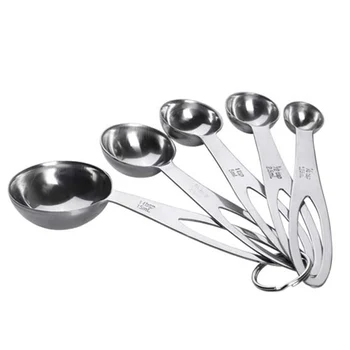 

New 5pcs/Lot Stainless Steel Measuring Spoons Durable Coffee Tea Measuring Spoon Practical Baking Cooking Measuring Tools