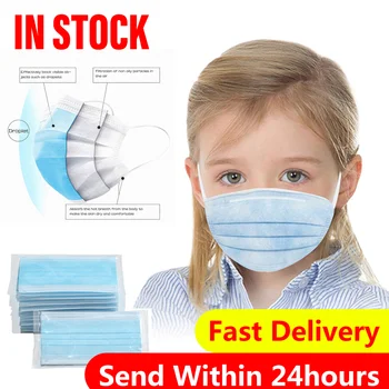 

Disposable Boy And Girl Cartoon Masks For Children 3-Layer Mask Dustproof 100PCS Windproof Sun Protection Bandana Neck Scarves#4