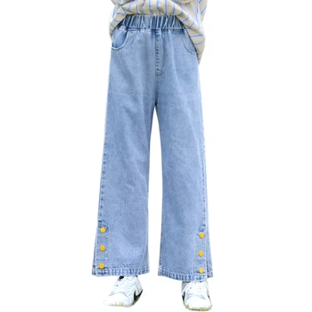 

Jeans Girl Button Fly Jeans Kids Girl Spring Autumn Children Jeans Casual Style Clothes For Girls 6 8 10 12 14