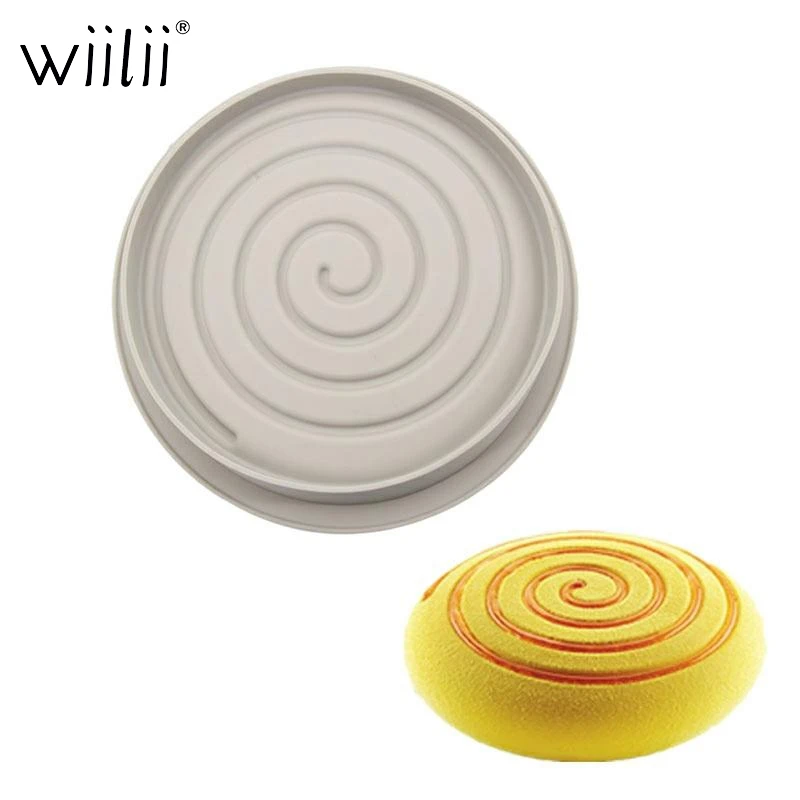 Spiral Round Silicone Cake Pan For Baking Mousse Pastries Mold Sponge Chiffon Bakeware 3D Non Stick Mould | Дом и сад