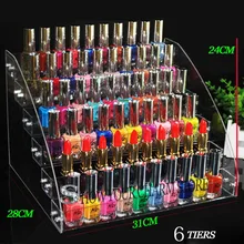 

Acrylic Clear Cosmetic Varnish Display Stand Pro4-7 Tiers Removable Nail Polish Shelf Rack Holder Women Makeup Organizer Case