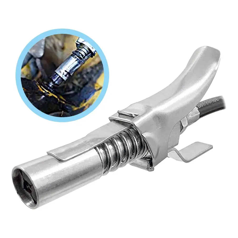 

Self-locking Grease Nozzle Heavy Duty Quick Release Grease Machine Coupler onto Grease Nozzle 10000PSI 1/8"