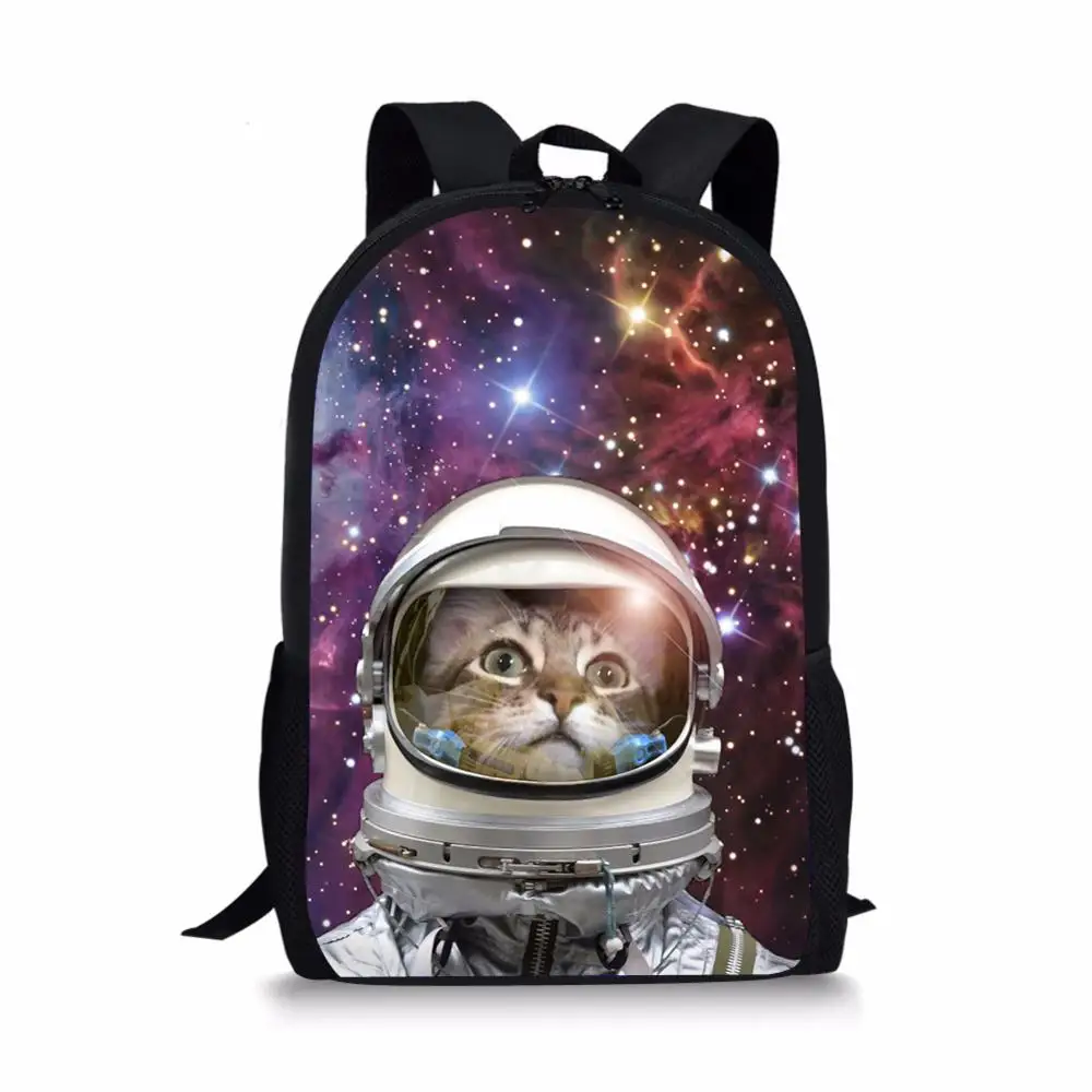 

Student School Bags for Girls Boy cats in space pattern Printing Design Children School Backpack Kids Pencil Bag Mochila Esco