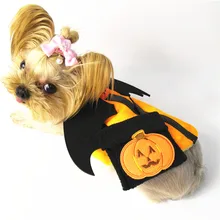 Одежда для домашнего питомца на Хэллоуин, рубашка для собаки, покраска, полярное пальто для щенка, теплая одежда для домашних животных, пальто с сумкой, платье с тыквами, аксессуары@ D