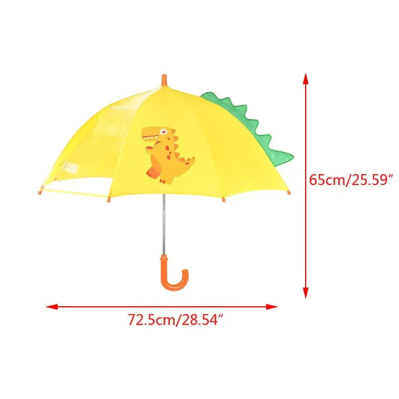 Детский зонтик, мультяшный стереоскопический маленький динозавр, для учеников начальной школы, детские зонты с длинной прямой ручкой