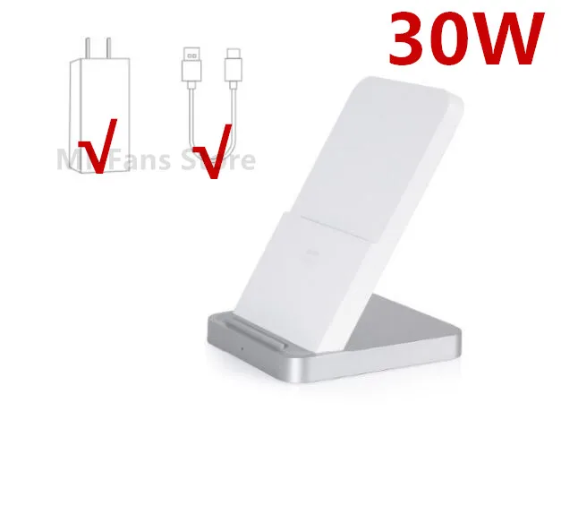 Cargador Inalámbrico vertical Xiaomi 30W QI Original ventilador silenc