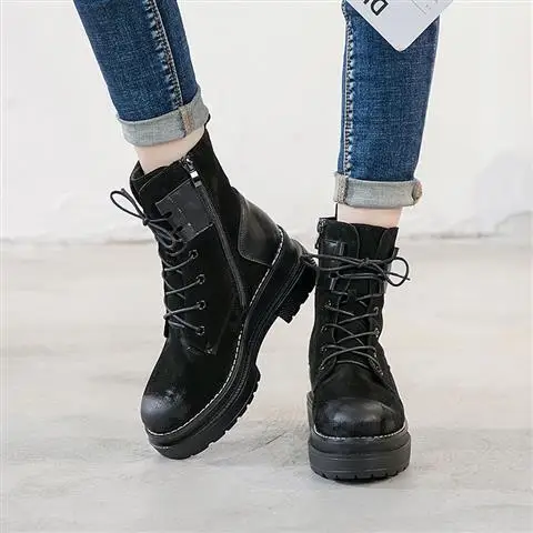 

Timalina Genuine Leather Woman Boots Winter Autumn Winter Snow Shoes Wedge Shoes Womens Ankle Boots Warm Fur Round Toe Plush