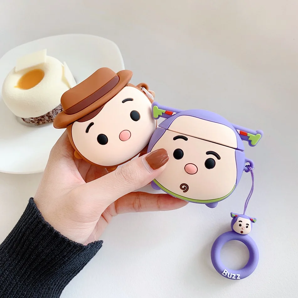 

3D Silicone Earphone Case For Airpods Case Cute Colour Bear Cartoon Headphone Cover For Apple Air pods Case For Earpods Key ring