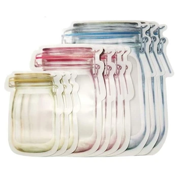 

JEYL Food Storage Bag Set, Reusable Food Saving Storage Box, Mason Jar Bag, Snack Sealed Bag, Fresh Bag 3 Sizes (40 Pieces)
