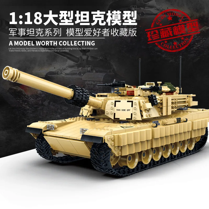 

Children Military Series Educational Assembled Building Blocks Boy Assembly Assembled Plastic Building Block Toys M1A2 Tank
