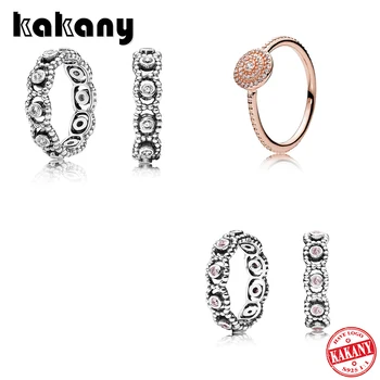 

KAKANY New Fashion High Quality S925 Sterling Silver My Princess Her Pink Zirconia CZ Ring 190881PCZ Women's Party Jewelry