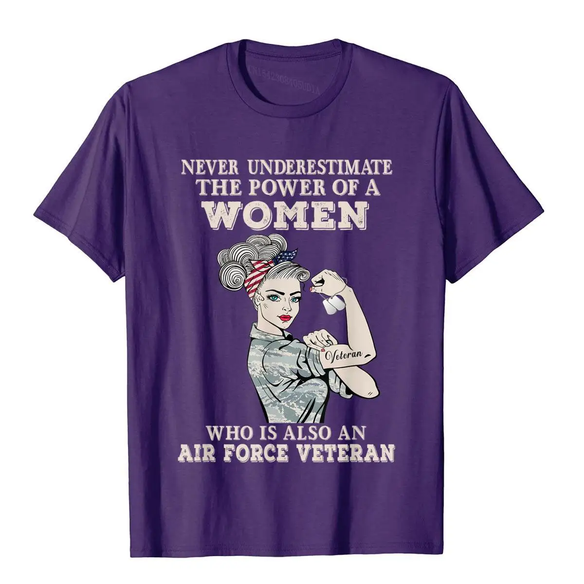 Women Air Force Veteran T-shirt USAF Women Funny T-Shirt__B12137purple