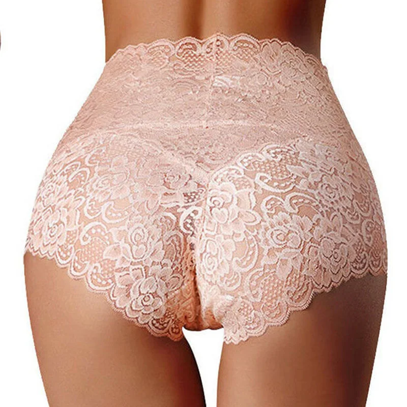 Womens Cotton & Lace Knickers Lace Back Briefs Underwear Lingerie Plus Size