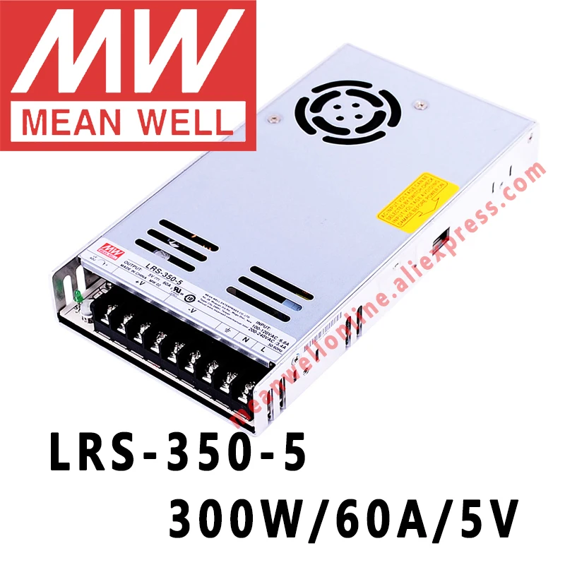 Бренд Mean Well представляет LRS-350-5 meanwell 5 V/60A/300 W DC одиночные Выход переключение