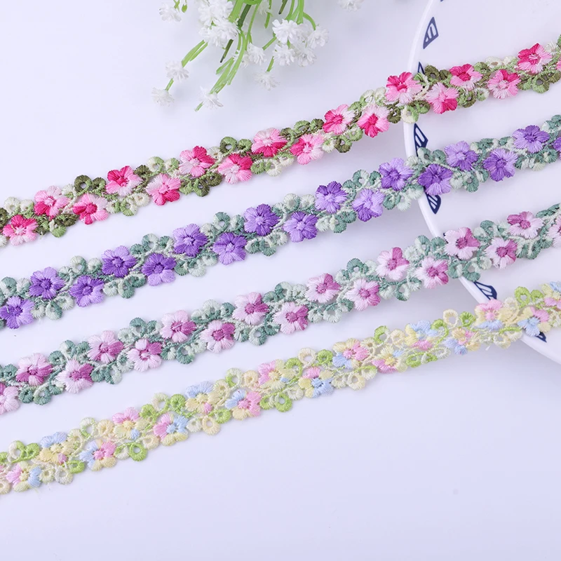 New INS 2CM Colorful Embroidery Lace Headwear Decoration Clothing DIY