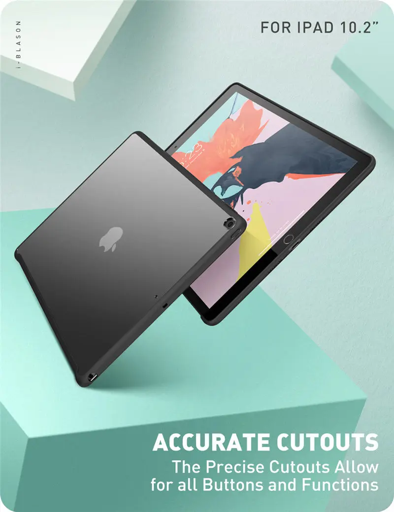 Для iPad 10,2 чехол( выпуска) 7th поколения прозрачный тонкий гибридный Чехол, совместимый с Официальный Smart Cover/Smart Keyboard