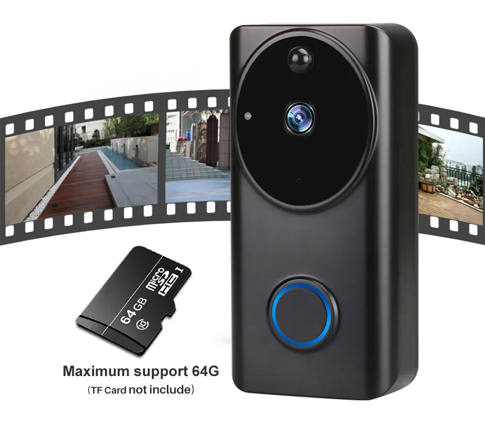 Tuya 1080P WiFi видео дверной звонок умный видео домофон приложение управление телефонным звонком дверной звонок домашний монитор безопасности камера ночного видения