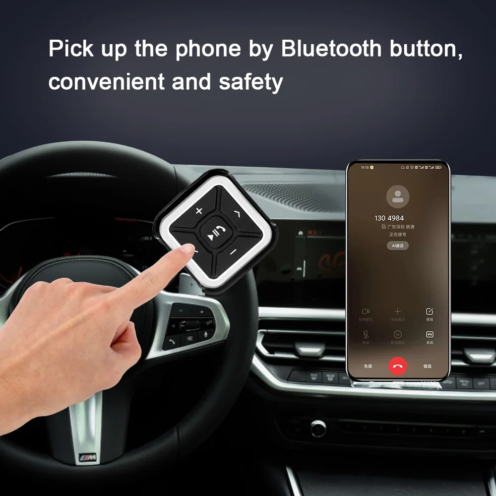 Steering Wheel Remote Control Wireless Bluetooth Car Radio Audio Buttons Smartphone Control for Media MP3 Player for Android IOS