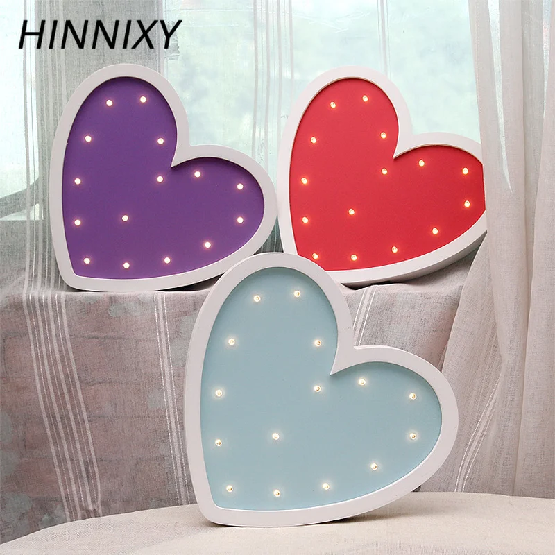 Hinnixy 3D деревянные ночные светильники в форме сердца, шатер, светильники в форме букв, домашний декор, Светодиодный настенный Декор для свадьбы, романтический подарок на день Святого Валентина