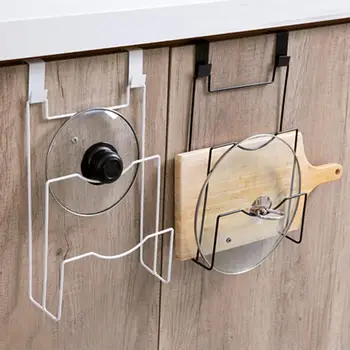

Kitchen Chopping Board Storage Rack Pot Lid Cover Draining Stand Hook Holder 2-tiers design could hold two kitchen goods trivia