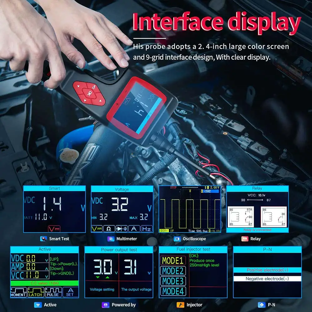 Testador Circuito TopDiag P100 Pro - Multímetro Automotivo 9-30V
