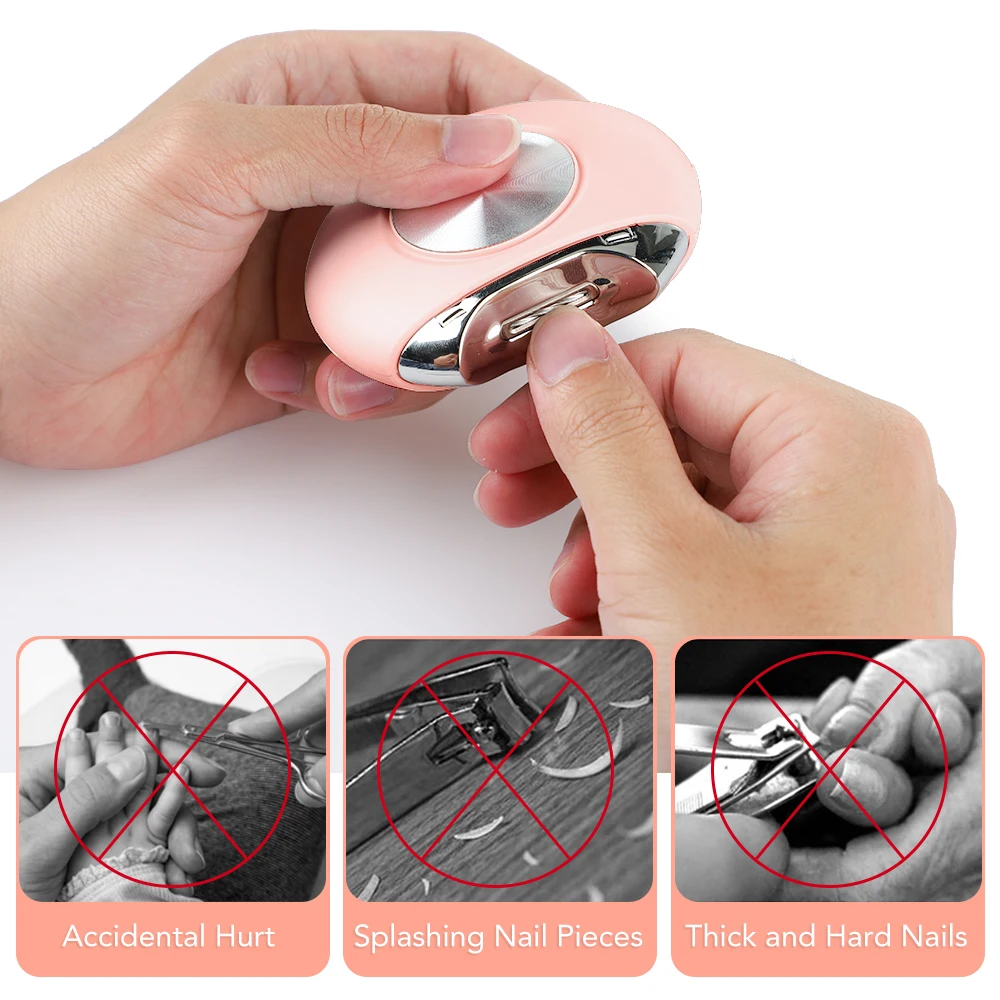 Elektrischer automatischer Nagelknipser, Trimmer, Maniküre für Erwachsene und Kinder, Nagelschneider, Pediküre, Finger- und Zehenschere, Behälter für Nagelreste_voghion.com
