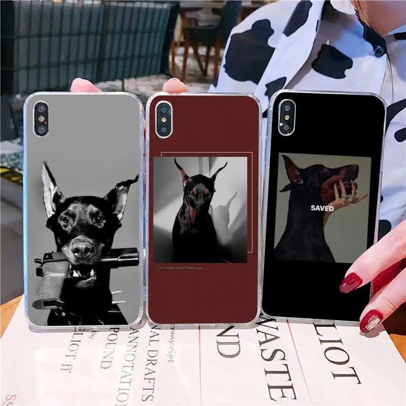 YNDFCNB Doberman animal dog Phone Case for iPhone 11 12 pro XS MAX 8 7 6 6S Plus X 5S SE 2020 XR cover | Мобильные телефоны и