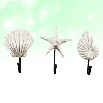 

3pcs Ocean Theme Shower Curtain Hook Resin Curtain Hooks Decor for Bathroom Baby Room Bedroom Living Room