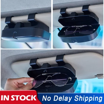 

Universal Car Sun Visor Sunglasses Case Holder Double Snap Clip Glasses Organizer Box For Mercedes BMW Audi VW Toyota Honda