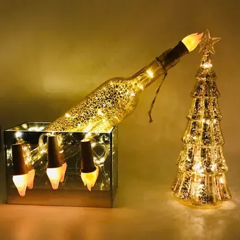 

6pcs/set 2m 20 LED Candle Wine Shape Bottle Top Stopper Cork String Lights For Valentine's Day Wedding Decoration Light