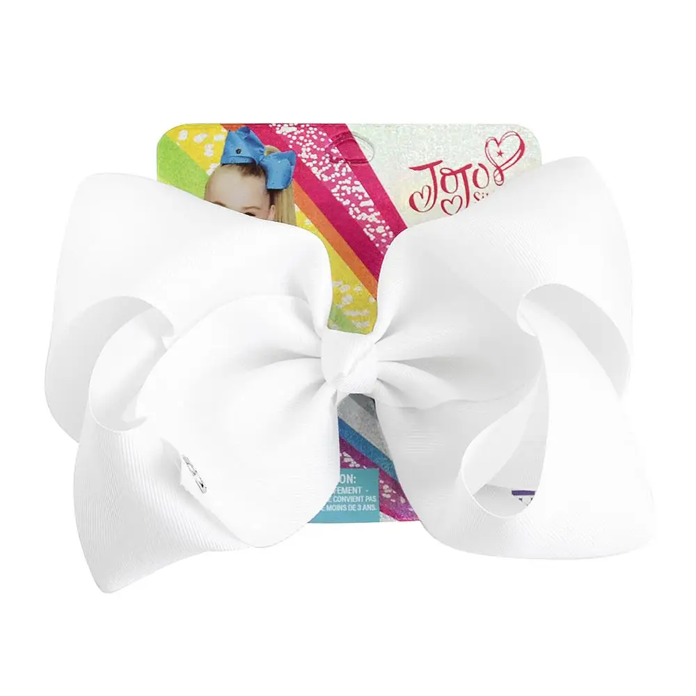 678-j-18 8 inch Large Jojo Bows Jojo Siwa Ribbon Bows With Clips For Kids Girls Boutique Solid Hair Clips Hair Accessories - Цвет: 678-j-18