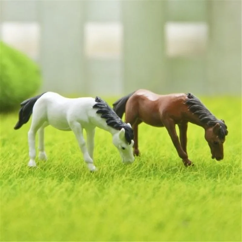 Mini Craft Micro Cute Cartoon Horse Landscape Fancy Fairy Garden Miniatures Artificial Grass Fake Lawn Simulation | Дом и сад